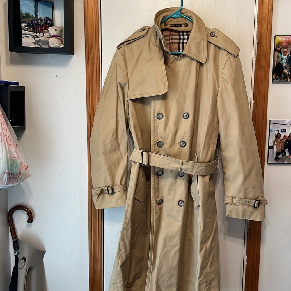 Brown vintage raincoat.